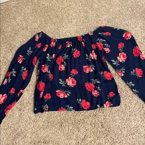 off the shoulder rose top